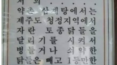 어느 삼계탕집의 닭 선별 방법
